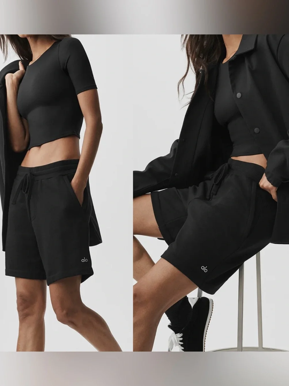 Alo yoga black loungewear shorts size M